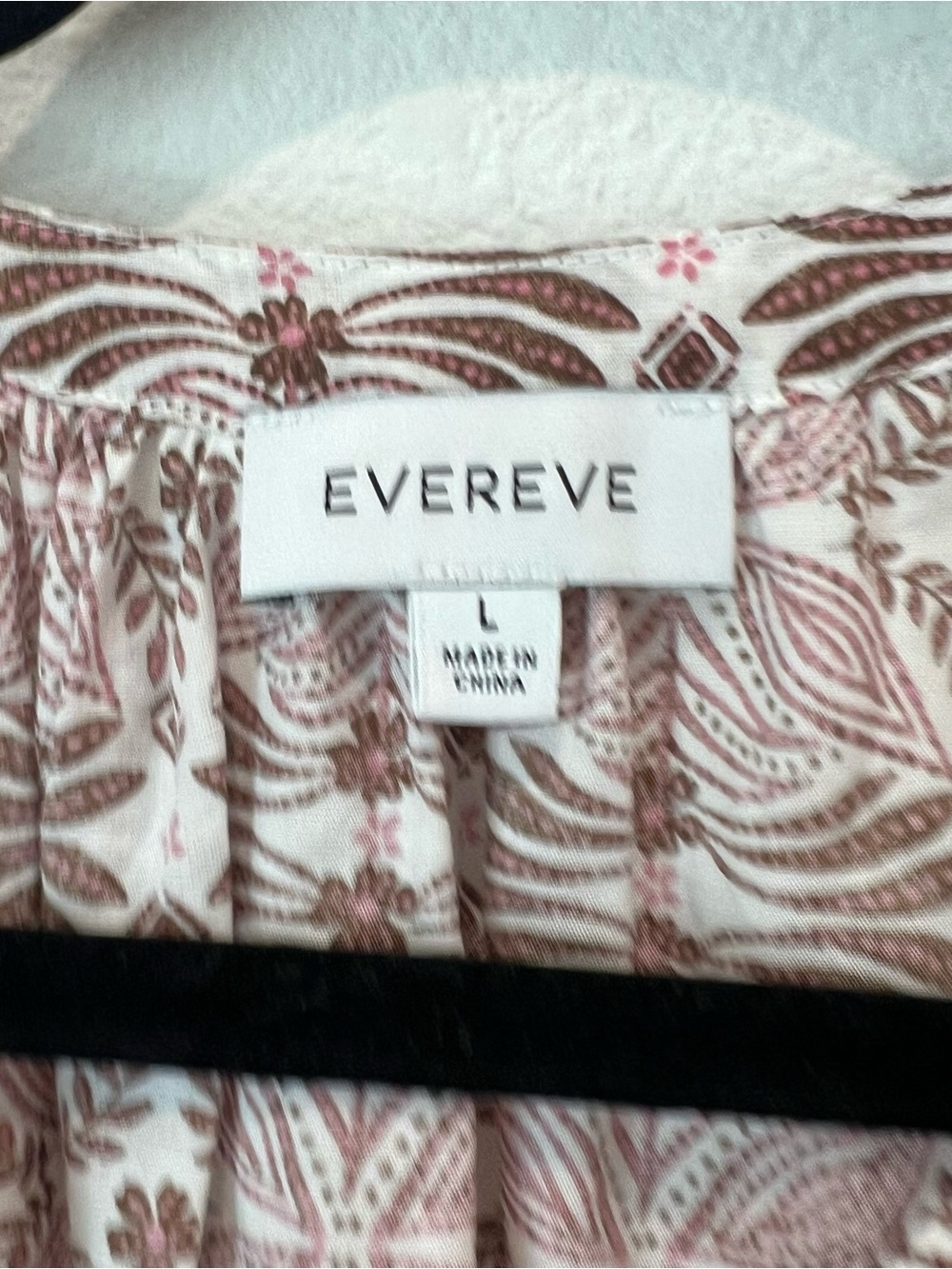 Evereve women’s block print Chloe v-neck swing blouse top large summer vacation - Picture 8 of 8